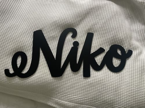 Customer photo review of Lovely Lettering Handlettered Wall Name - other sizes and colours available