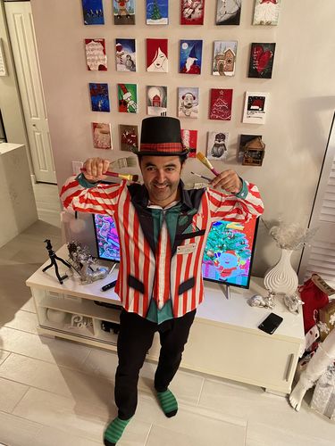 Customer photo review of Men's Christmas Print Regular Fit Long Sleeve Shirt