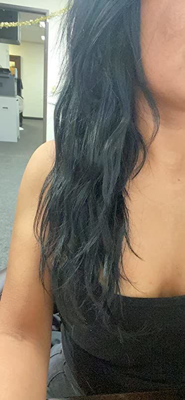 Customer photo review of Virgin Hair Flat Silk Weft Hair Extensions High Quality Jet Black #1
