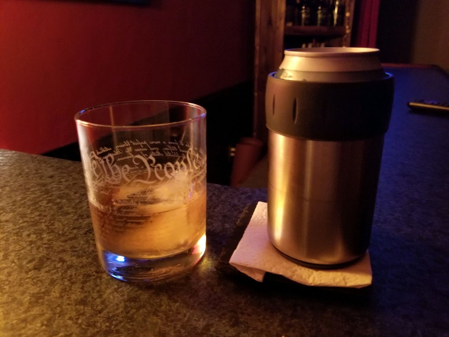 Customer photo review of Constitution Of The United States - Patriotic Old Fashioned Whiskey Rocks Glass - 10 oz - Engraved and Made in USA