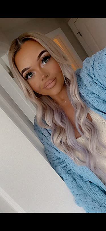 Customer photo review of Flat Silk Weft Hair Extensions Virgin Hair Weft Extensions Platinum Blonde #60