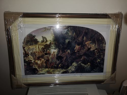 Customer photo review of The Fairy Raid: Carrying Off a Changeling, Midsummer Eve, vintage artwork by Sir Joseph Noel Paton, A3 (16x12") Poster Print