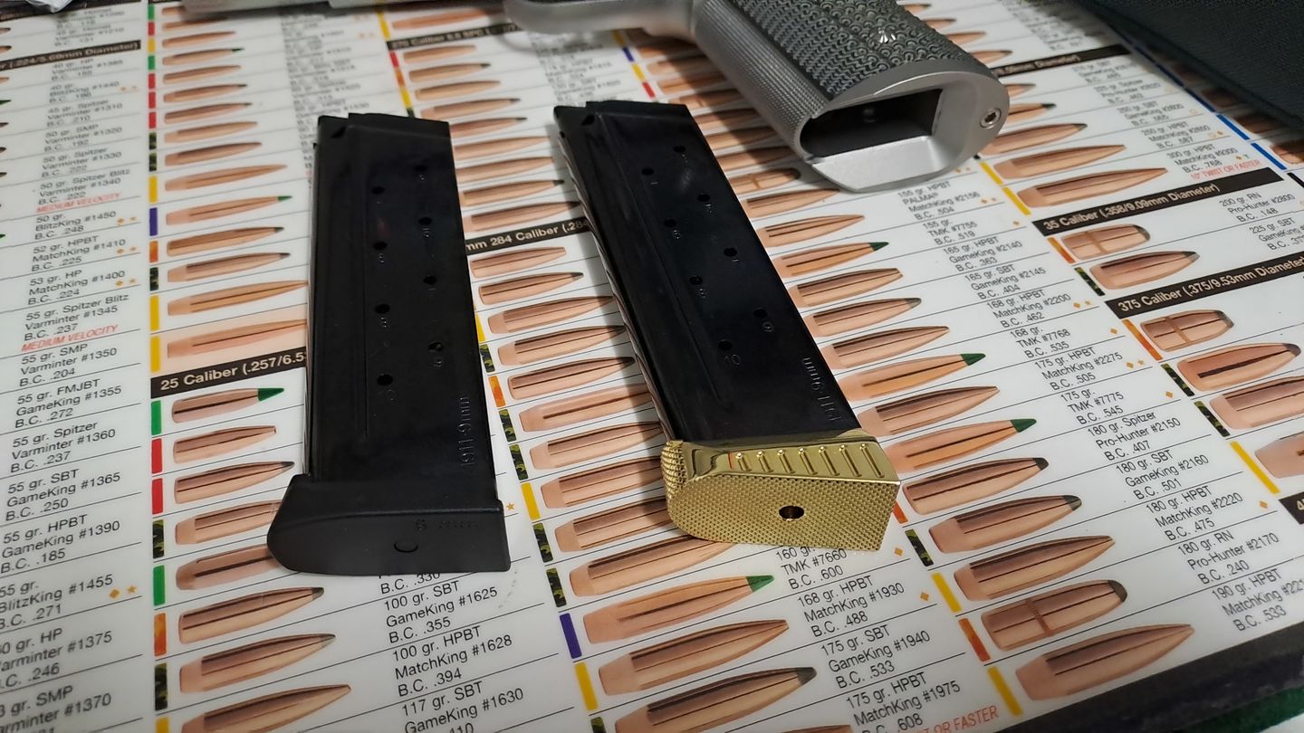 Customer photo review of 1911 Mec-Gar/Bul Armory Brass Magazine Base Pad