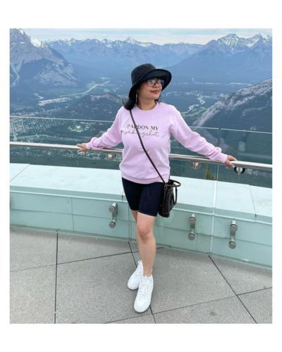 Customer photo review of Funny Filipino Pardon My Pakingshet Crew Neck Sweatshirt