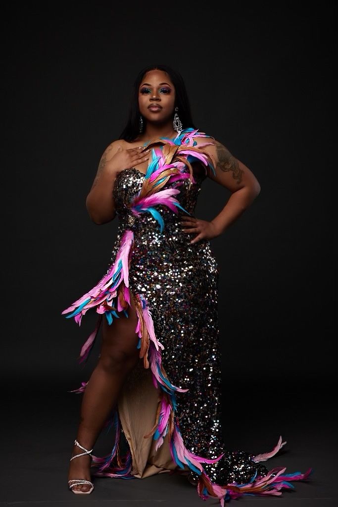 Customer photo review of Grandeur Feather Dress (Ready To Ship)