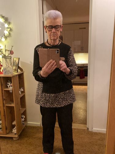 Customer photo review of Top z lampartowym rękawem i nadrukiem w panterkę