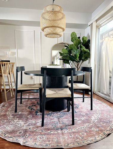 Customer photo review of Distressed Vintage Cezanne Terracotta Round Rug