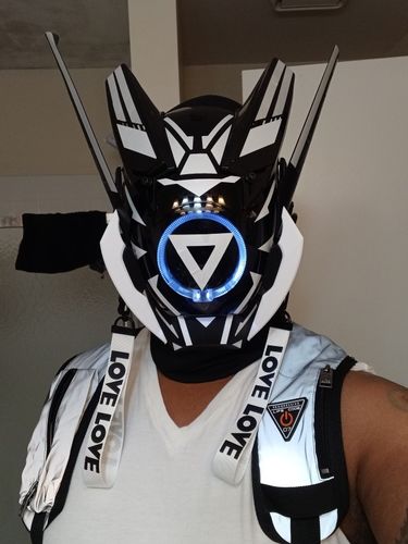 Customer photo review of Cyberpunk Cosplay Helmet