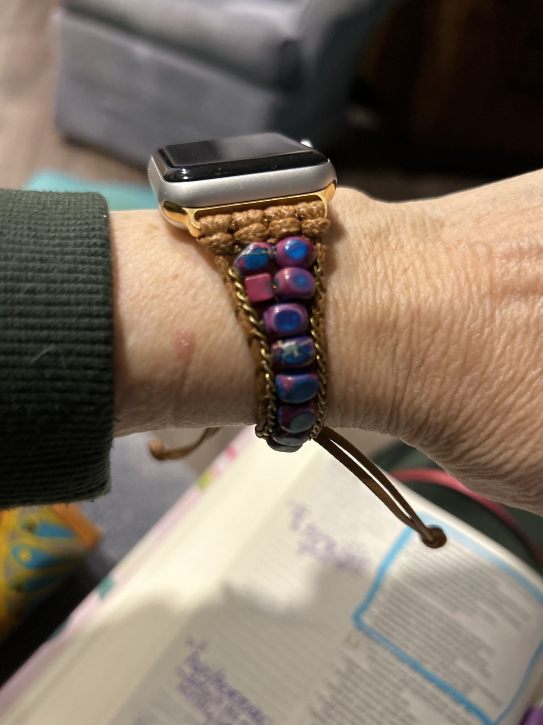 Customer photo review of Moonlight Jasper Apple Watch Strap
