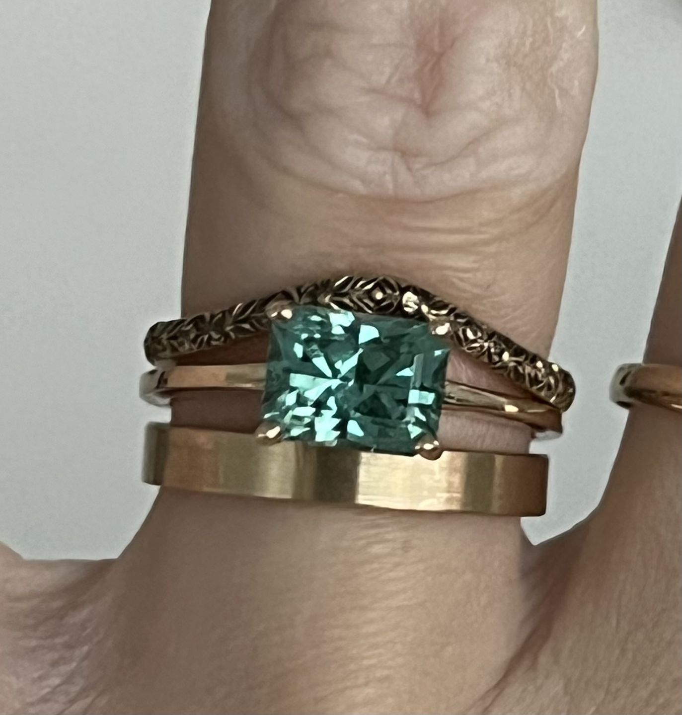 Customer photo review of 14kt Yellow Gold 3x1.2mm Flat Band - Glossy Finish