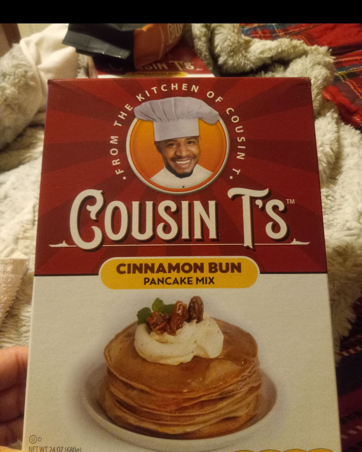 Customer photo review of Cousin T's Cinnamon Bun Gourmet Pancake Mix (2 Pack)