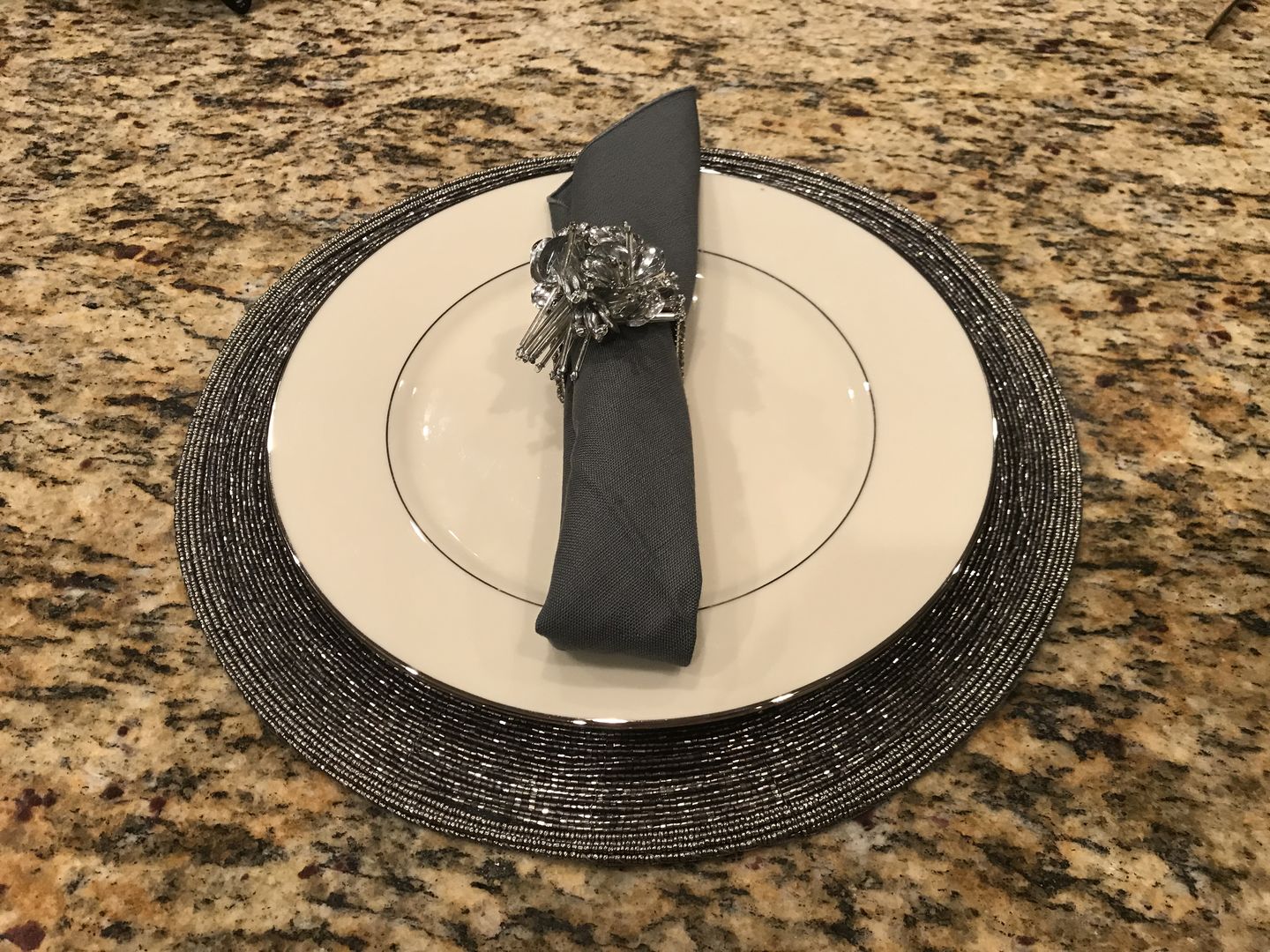 Customer photo review of Corsage Napkin RingSet of 4Color: Silver