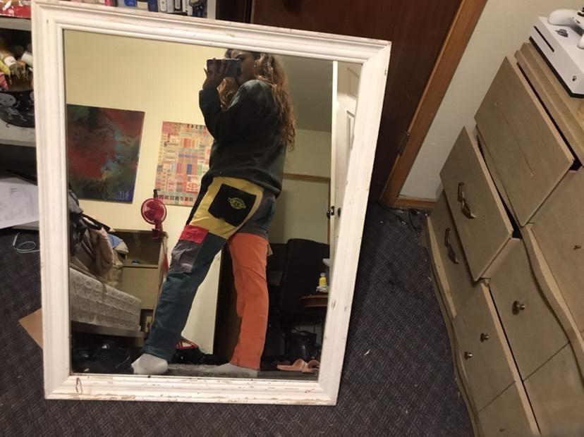 Customer photo review of Aelfric Eden "Back to 90's" Patchwork Color Block Corduroy Pants