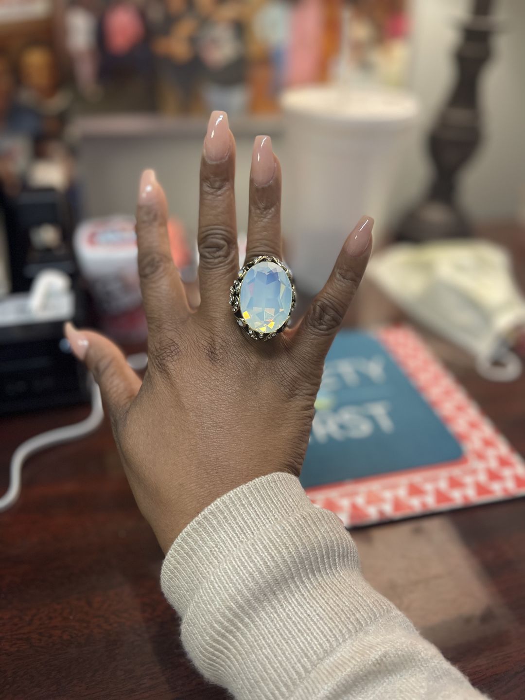 Customer photo review of HEIDI DAUS® "Dare To Wear" Oversized Crystal Cocktail Statement Ring