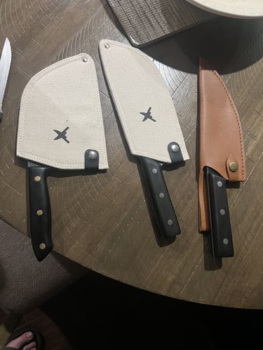 Customer photo review of 3-in-1 Hand-Forged Knife Set - Nakiri + Surudoi + Shirita