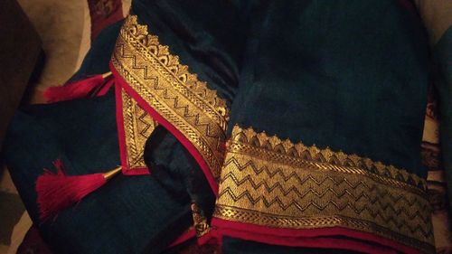 Customer photo review of Lapis Blue Silk Saree