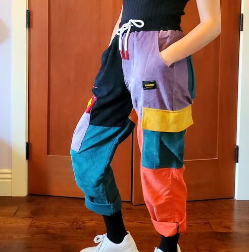 Customer photo review of Aelfric Eden "Back to 90's" Patchwork Color Block Corduroy Pants