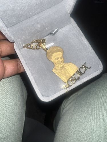 Customer photo review of Lovers Charm™ 18K Custom Engraved Necklace