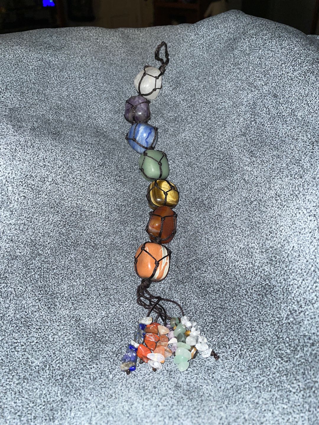 Customer photo review of 7 Chakra Natural Gemstone Tassel