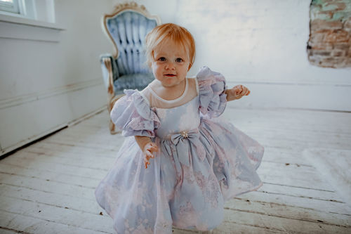 Customer photo review of Baby Girl and Toddler Summer Puff Sleeve Bow Princess Party Dress