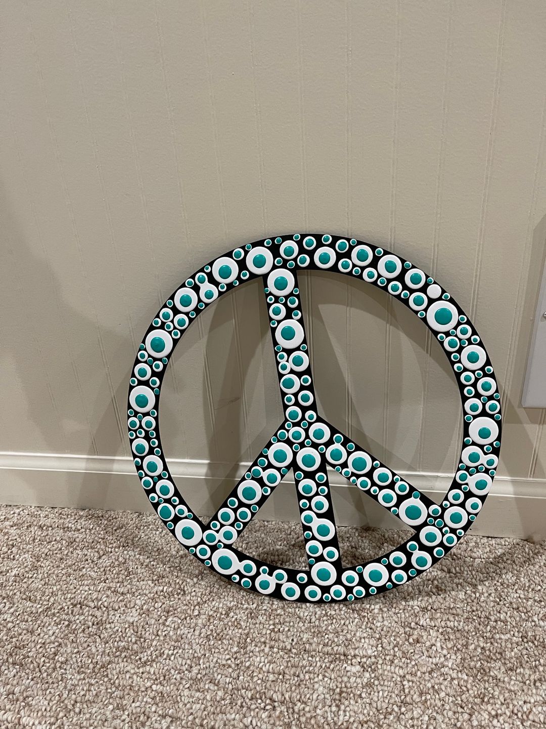 Customer photo review of Unfinished Wood Peace Symbol Shape - Craft - up to 24" DIY