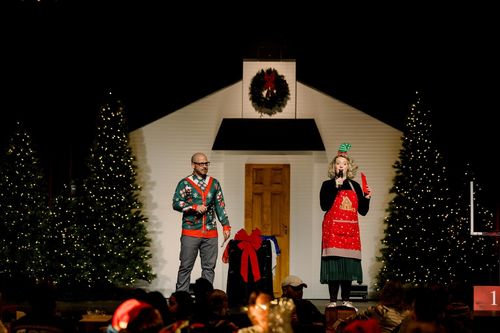 Customer photo review of Men's Christmas Print Regular Fit Funny Xmas Print Long Sleeve Shirt