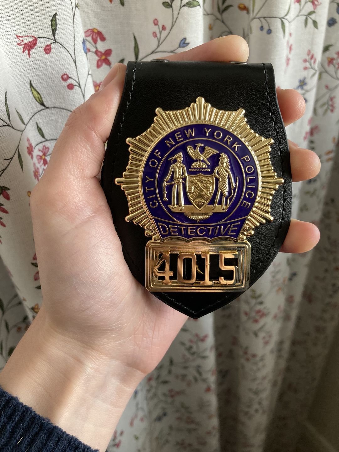 Customer photo review of NY New York Detective Police Badge Replica Movie Props *Customizable Badge Number*