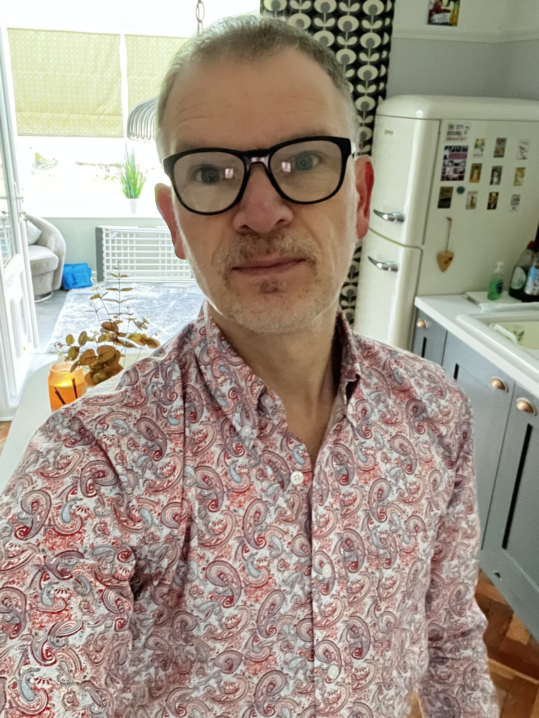 Customer photo review of Men's Red & Sky blue Paisley - PS-3