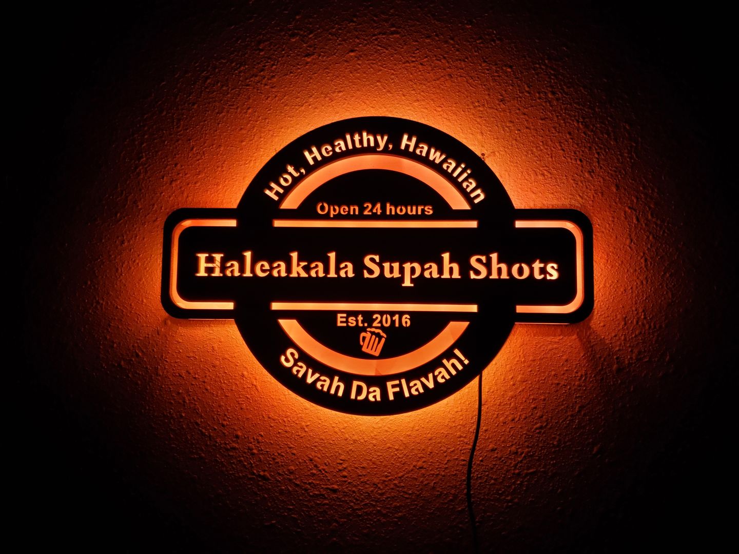 Customer photo review of Personalized LED Color Changing Man Cave Sign