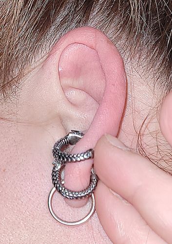 Customer photo review of Ouroboros Earrings