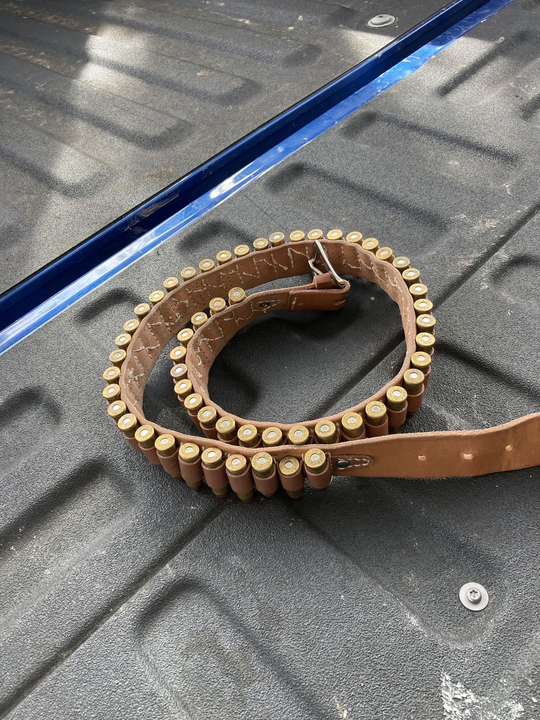 Customer photo review of Leather Cartridge Loops Stitching Guide - Free Printable Template