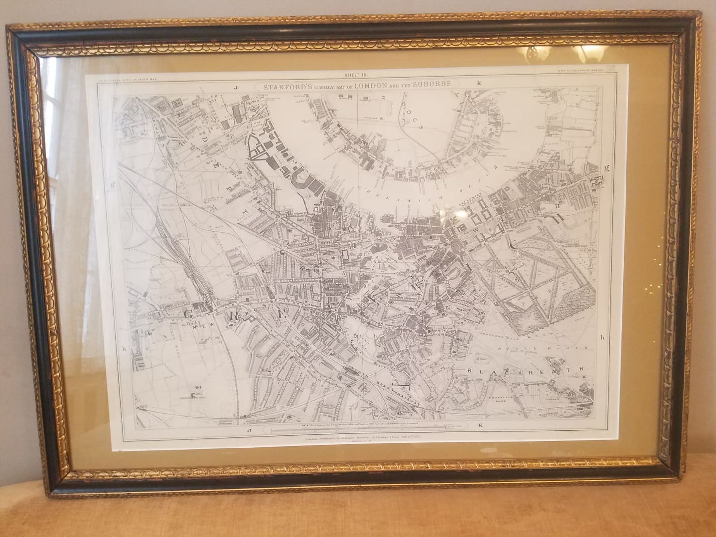 Customer photo review of Old Map of South London in 1862 by Edward Stanford - Greenwich, Deptford, New Cross, Blackheath - SE8, SE14, SE10, SE4, SE13