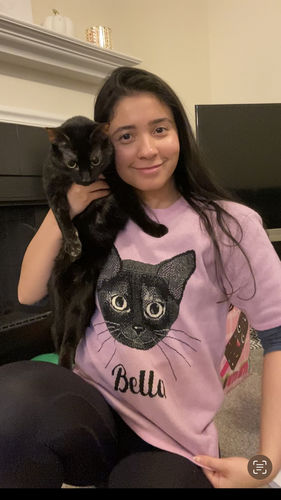 Customer photo review of Portrait Only Pet Custom Short Sleeve Crewneck Sweater