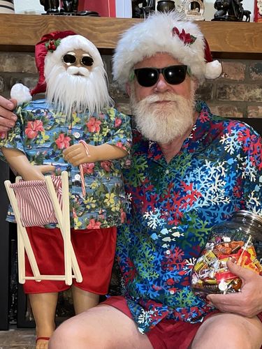 Customer photo review of A Christmas Coral Button Up Shirt