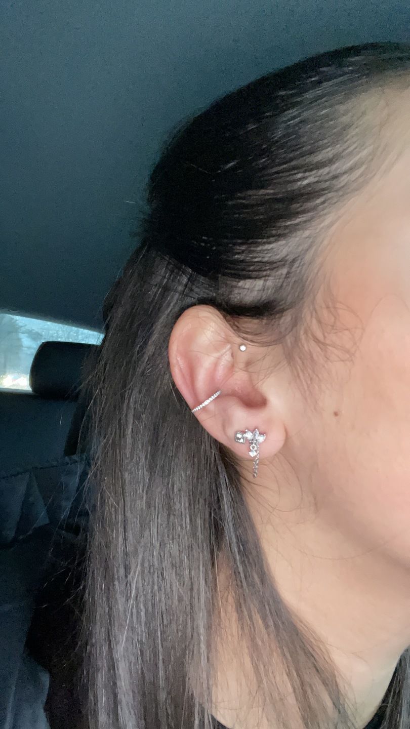 Customer photo review of Conch Clicker | Titan Piercing