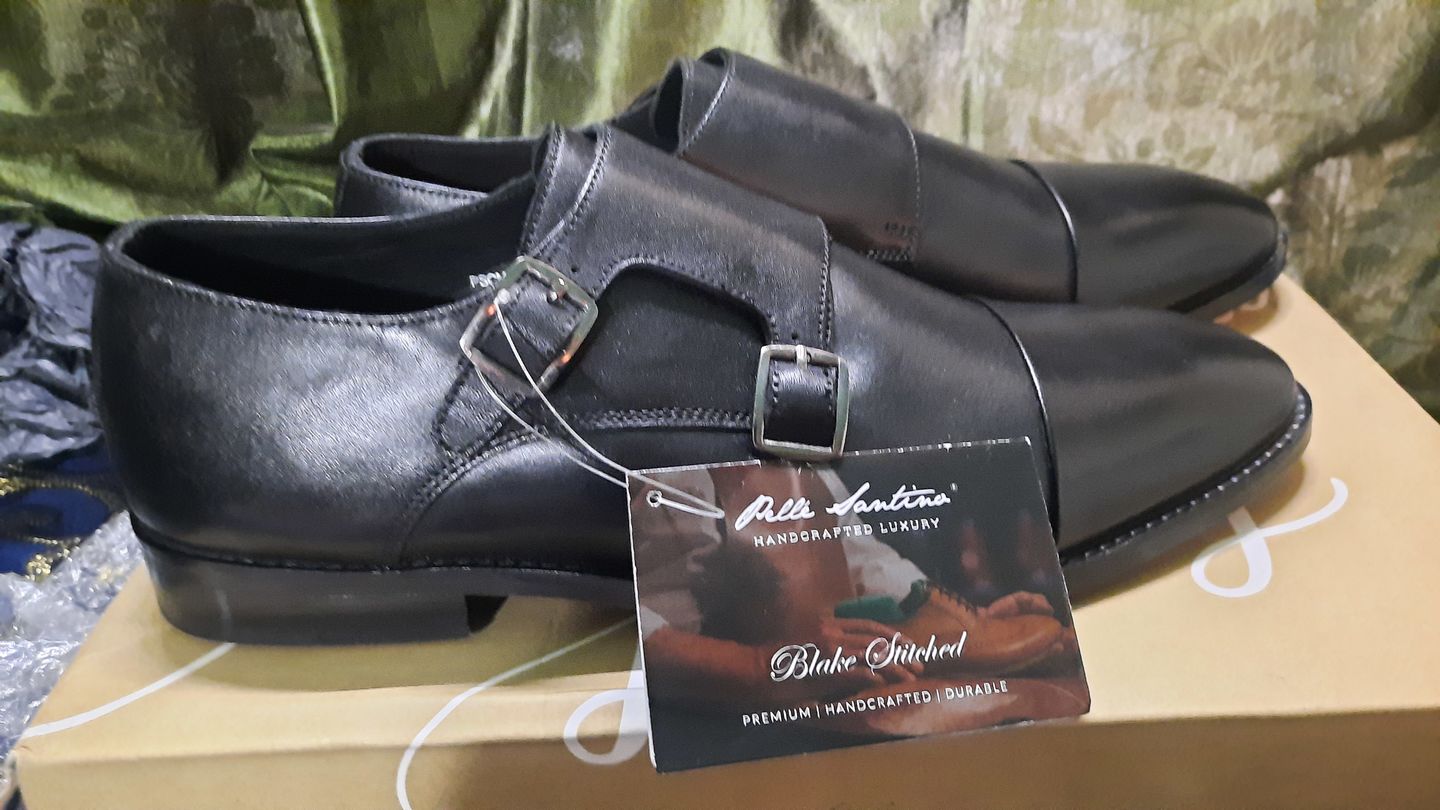 Customer photo review of Double Monk Straps Cap toe - Black