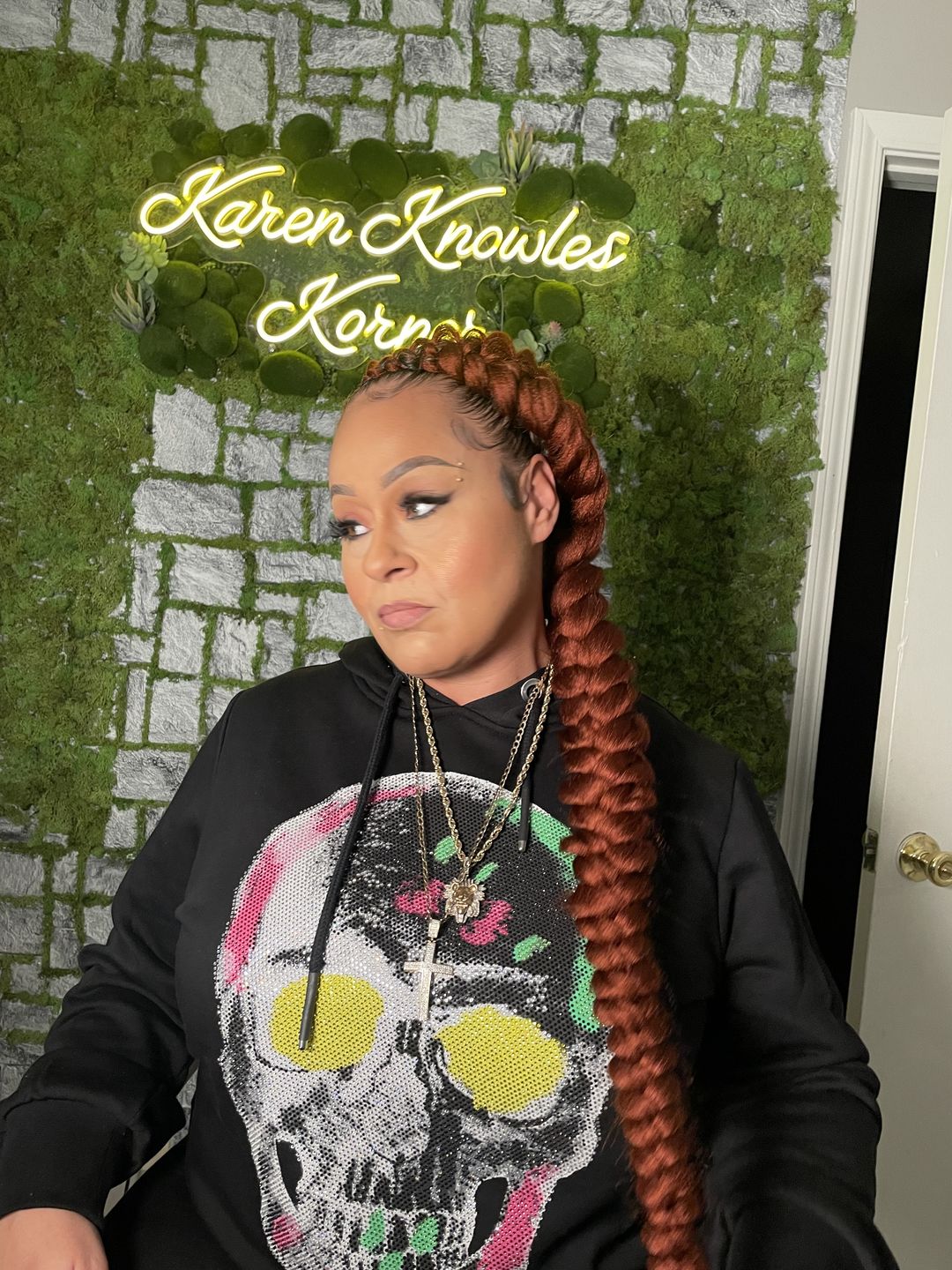Customer photo review of OUTRE SYNTHETIC PRE STRETCHED ULTRA BRAID - XPRESSION 3X 52"