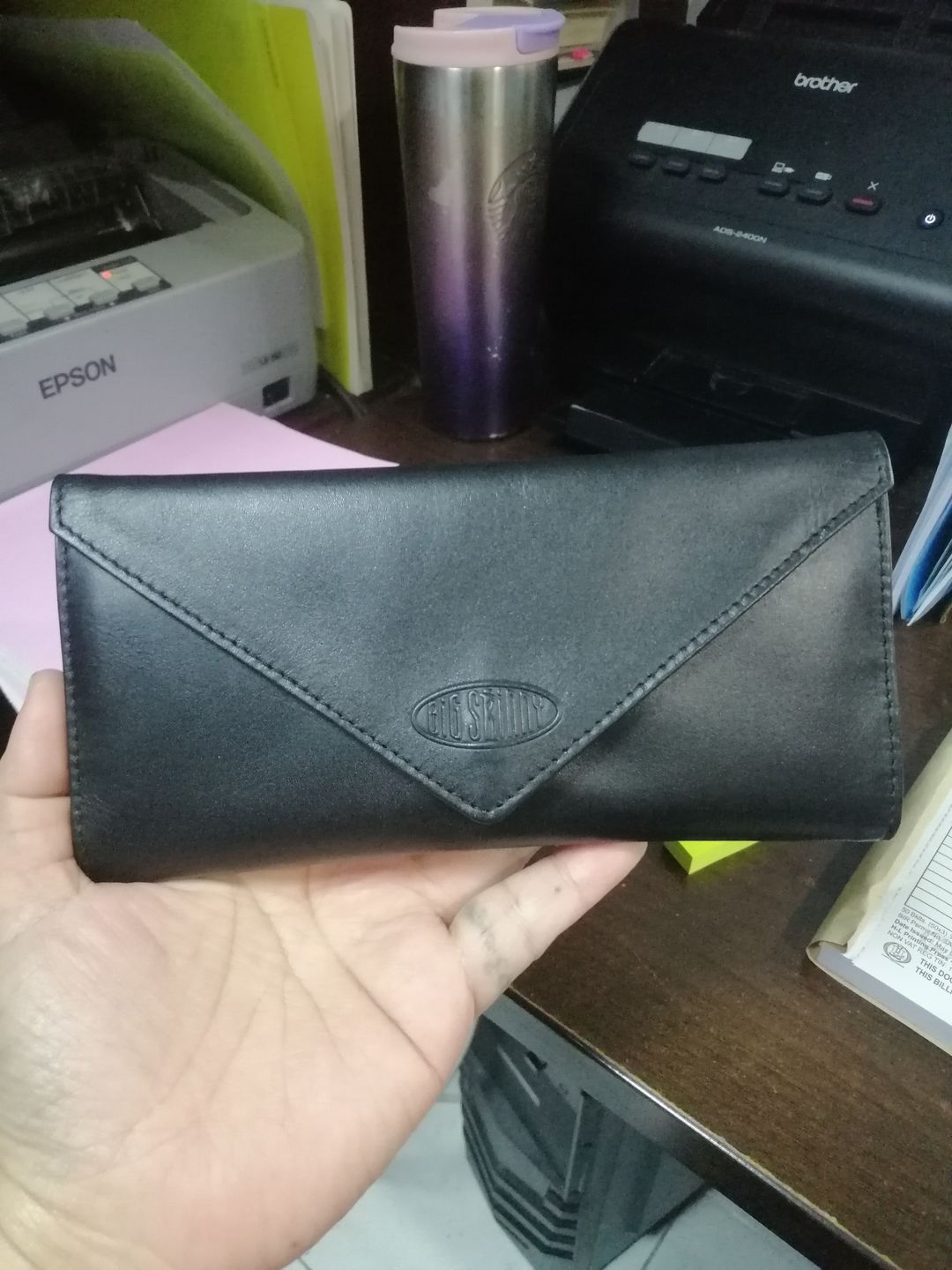 Customer photo review of Leather Slimvelope Black