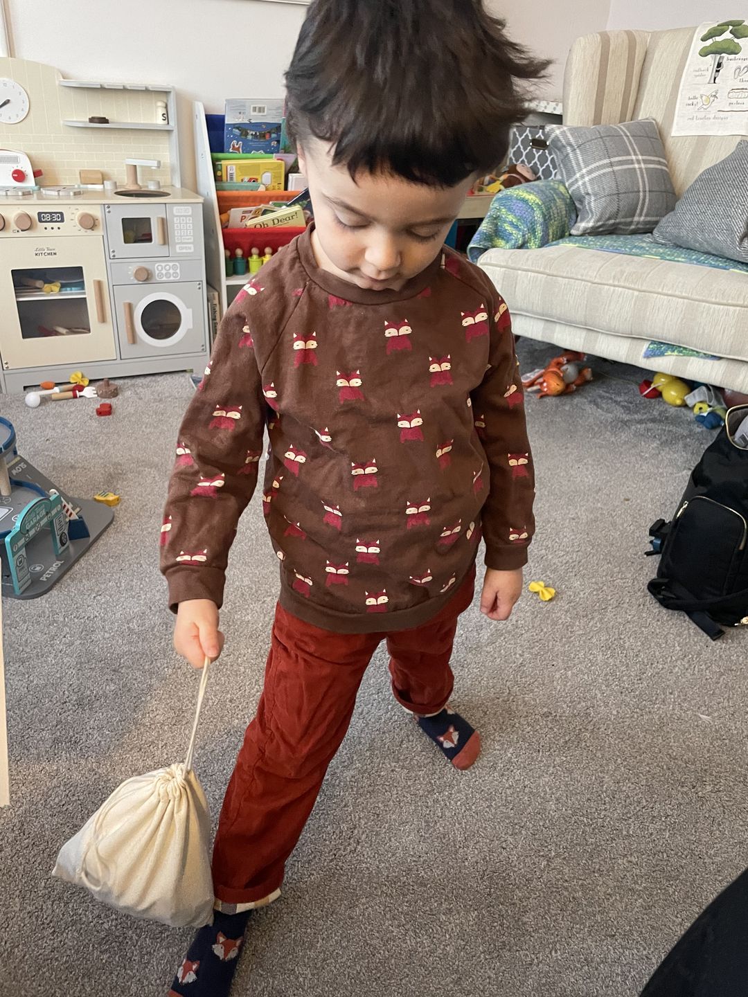 Customer photo review of Burnt Ochre Corduroy Adventure Jeans