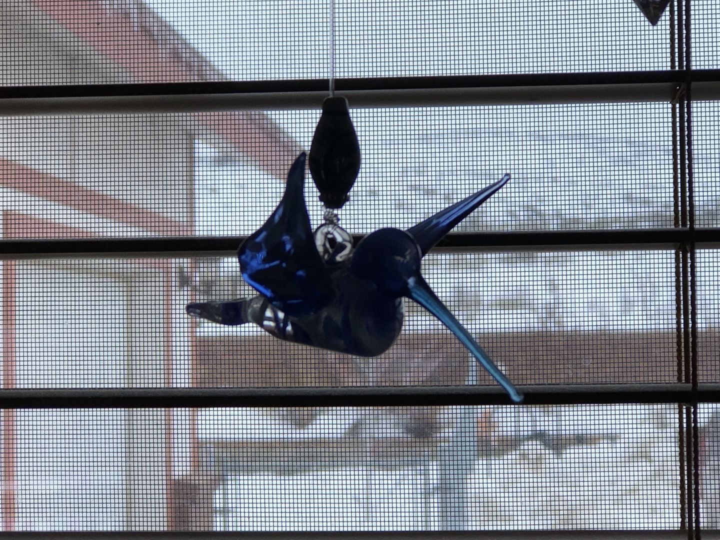Customer photo review of Blue Glass Hummingbird with Infused Ash