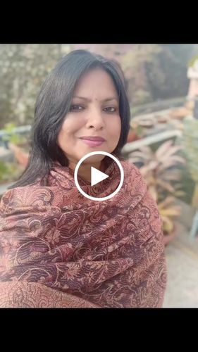 Customer video review of Pashtush Women'S Jamawar Shawl, Arabic Blue