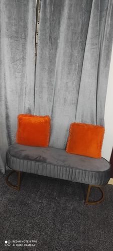 Customer photo review of 3 Seater Luxury Wooden Stool With Steel Stand -480