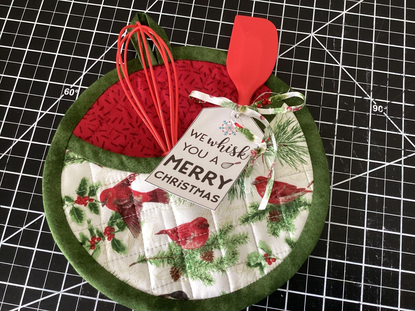 Customer photo review of Quilted Potholder Parade Sewing Pattern with Holiday Version | Digital PDF