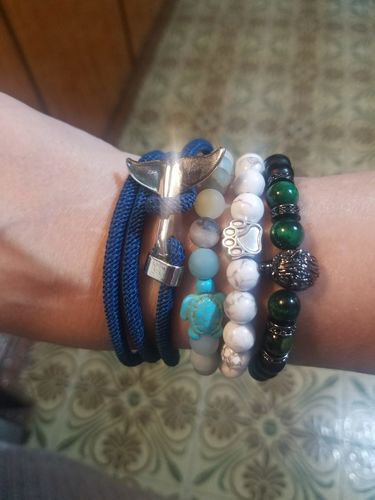 Customer photo review of "Whale" tracking bracelet