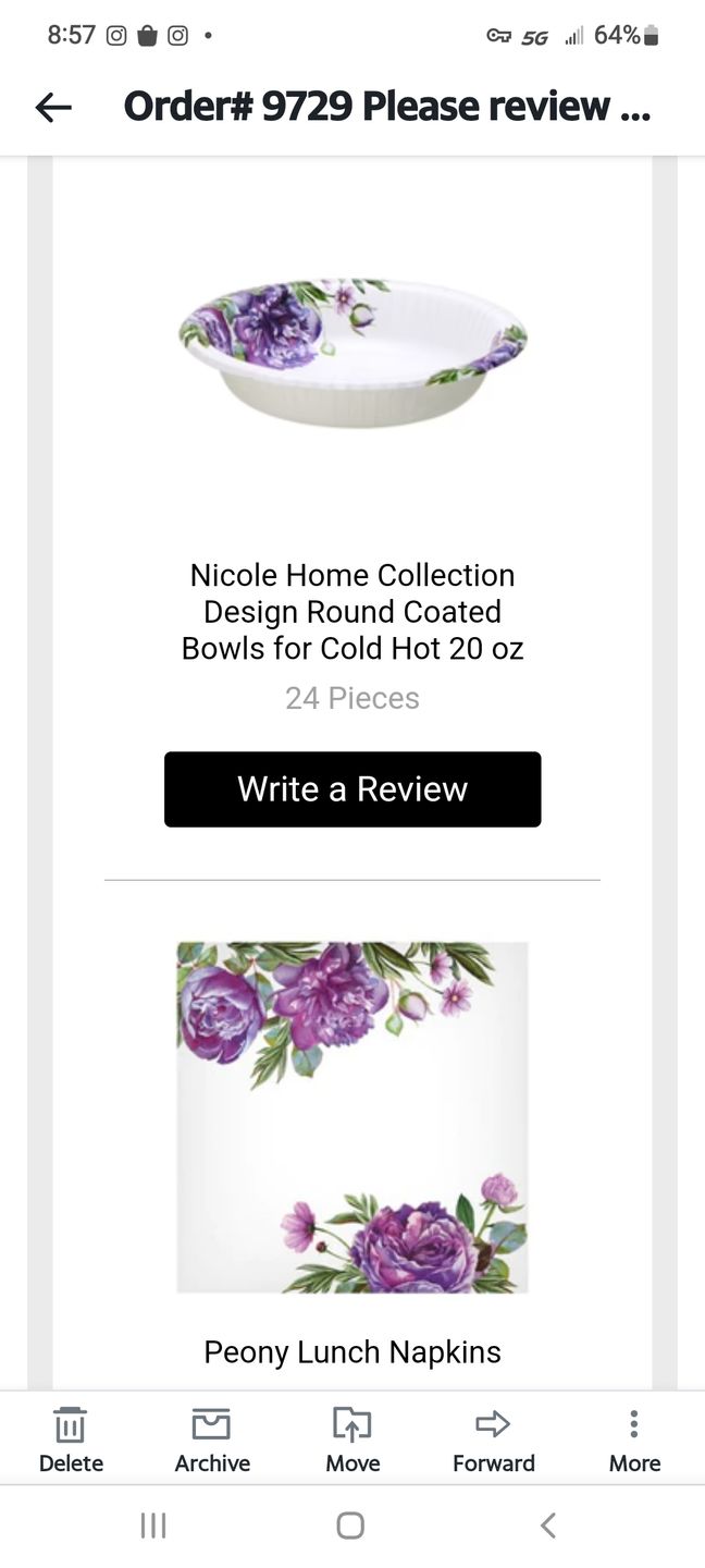 Customer photo review of Peony Lunch Napkins
