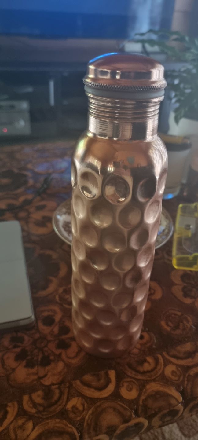 Customer photo review of Diamond Pure Copper Water Bottle
