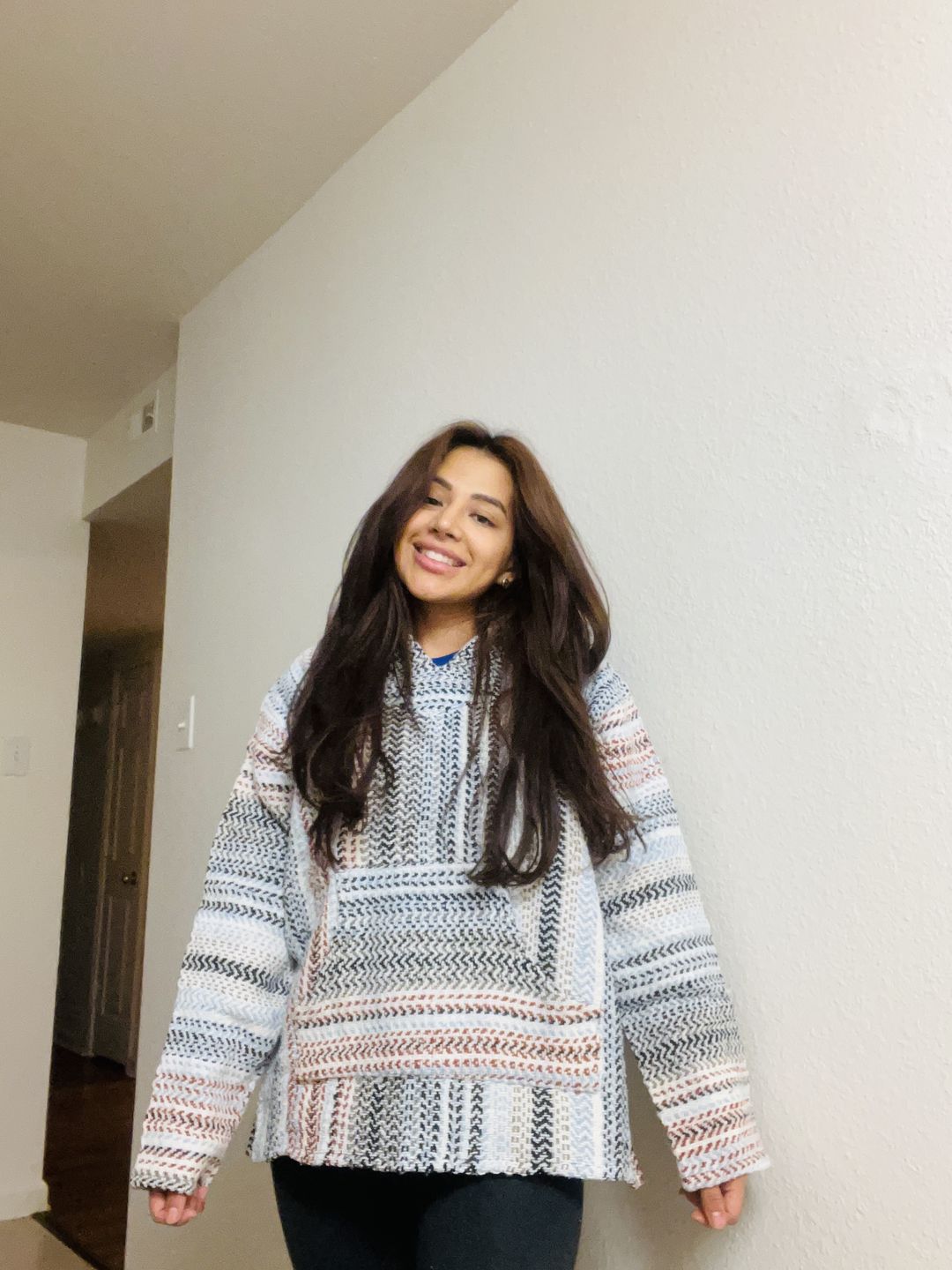 Customer photo review of Classic Stripe Terracotta Baja Hoodie
