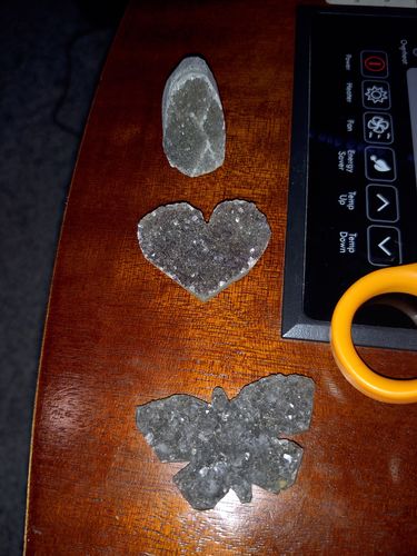 Customer photo review of Mini Amethyst Druzy Trio- Butterfly, Heart, Cluster ✨