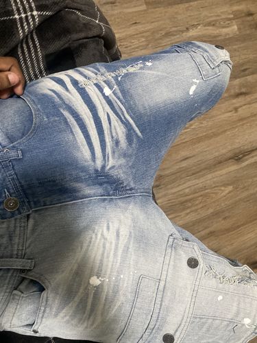 Customer photo review of Split Cargo Pocket Denim (Light Indigo)