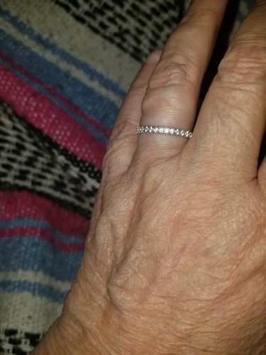 Customer photo review of CZ Eternity Ring in Sterling Silver